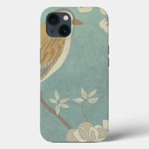 Yellow, Grey and Beige Bird Perched on a Branch iPhone 13 Case