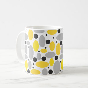 yellow grey bean retro pattern for home decor coffee mug