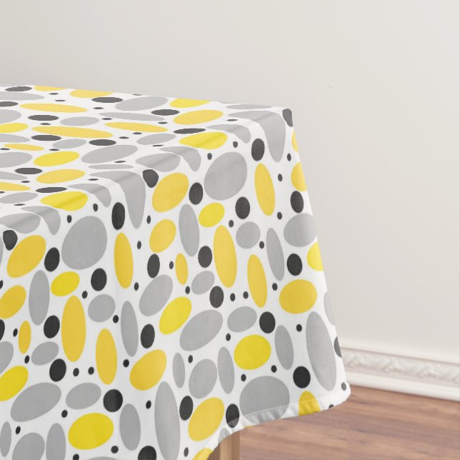 yellow grey bean retro pattern for home decor tablecloth (In Situ)