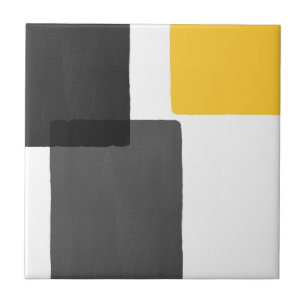 Yellow Grey Black White Modern Minimalist Tile