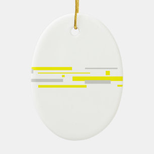 Yellow Grey Blocks Abstract Art Ceramic Tree Decoration