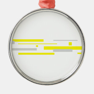 Yellow Grey Blocks Abstract Art Metal Tree Decoration