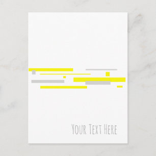 Yellow Grey Blocks Abstract Art Postcard