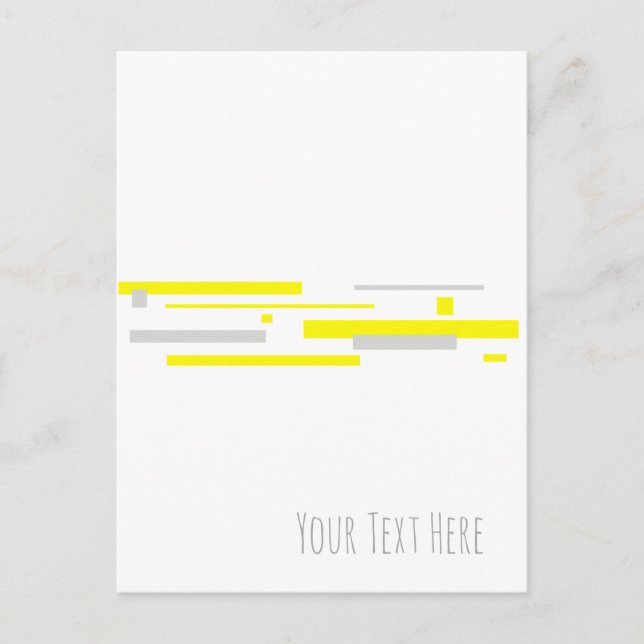 Yellow Grey Blocks Abstract Art Postcard (Front)