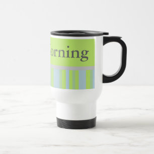 yellow grey blue stripes travel mug