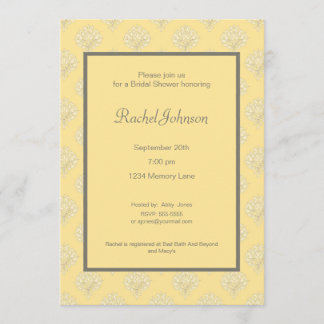 Yellow & Grey Bridal Shower Invitation