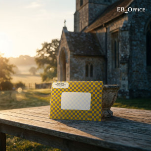 Yellow & Grey Chequered  Return Address  Envelope