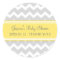 Yellow Grey Chevron Baby Shower Favour Stickers