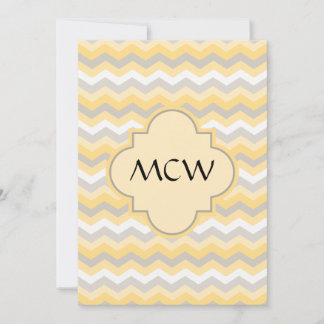 Yellow/Grey Chevron Zigzag Invitation