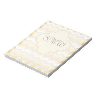 Yellow/Grey Chevron Zigzag Notepad
