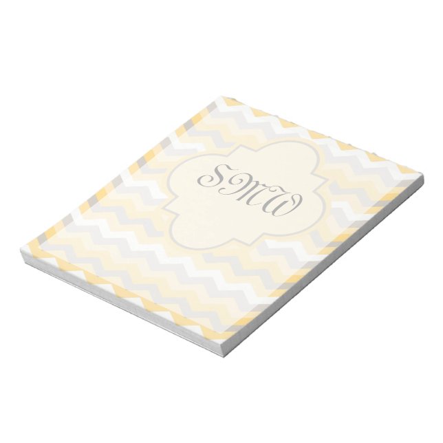 Yellow/Grey Chevron Zigzag Notepad (Rotated)