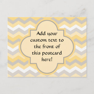 Yellow/Grey Chevron Zigzag Postcard