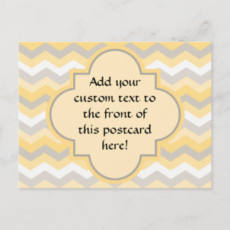 Yellow/Grey Chevron Zigzag Postcard