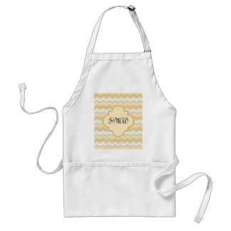 Yellow/Grey Chevron Zigzag Standard Apron