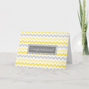 Yellow Grey Chevrons Congratulations on Expecting Card