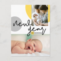 Yellow Grey Colours New Year Baby Photo