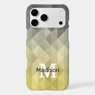 Yellow Grey Cool Geometric pattern Monogram