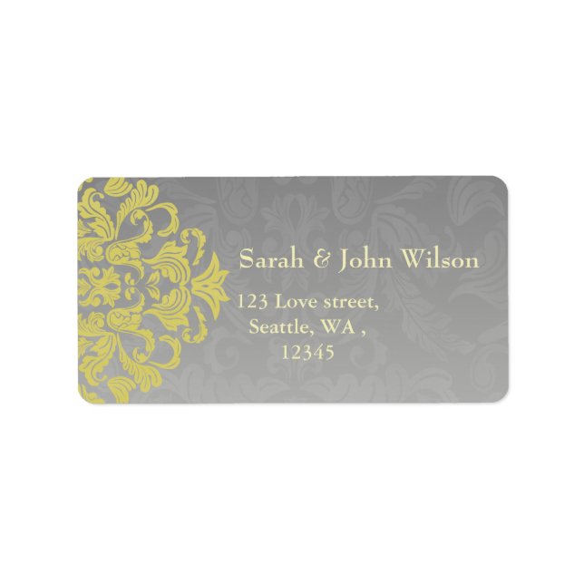 "yellow grey" elegance return address label (Front)