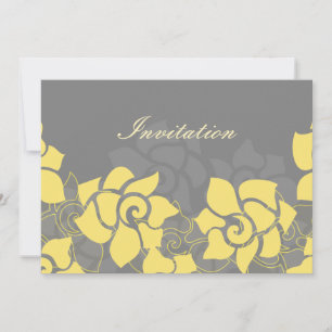 "yellow grey" floral wedding invitation