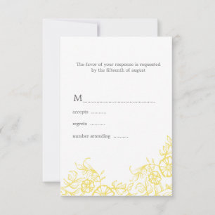 Yellow & Grey Floral Wedding Response