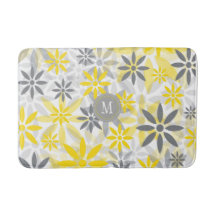 Yellow Grey Flower Graphic Pattern
