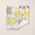 Yellow Grey Flower Graphic Pattern