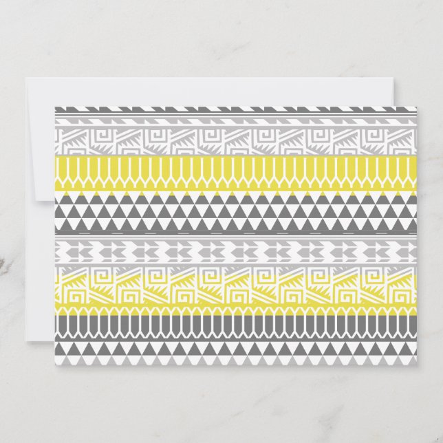 Yellow Grey Geometric Aztec Tribal Print Pattern (Front)
