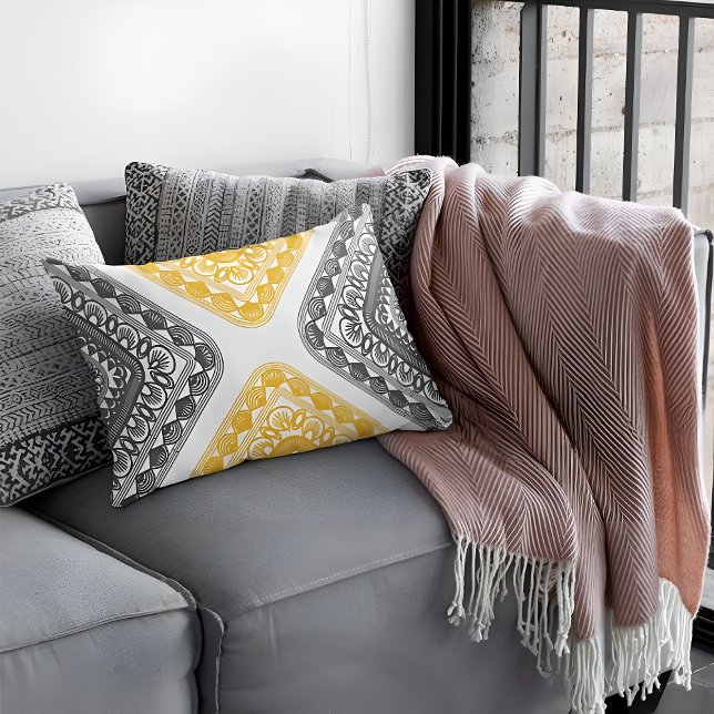 Yellow & Grey Geometric Pillow Case (Creator Uploaded)