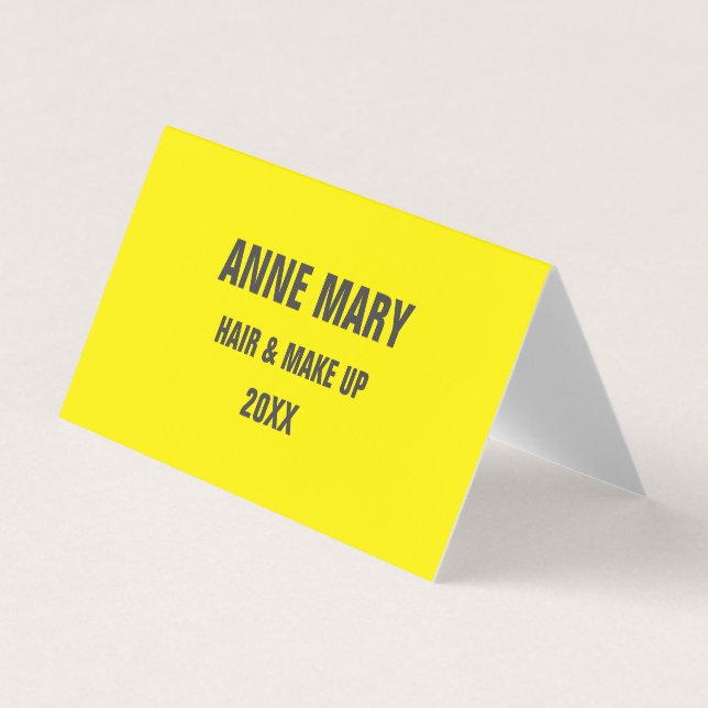 Yellow Grey Grey Beauty Hair Salon Custom Business Card (Front)