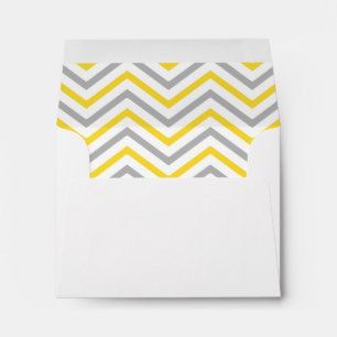 Yellow Grey Grey Chevron Lined Envelopes