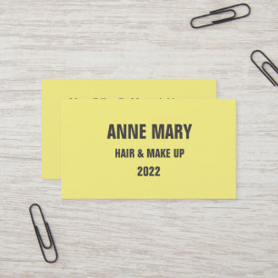 Yellow Grey Grey Hair & Make Up Modern 2022 Business Card
