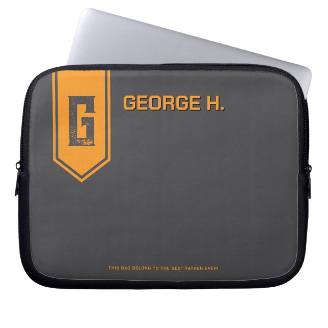 Yellow Grey Laptop Case for Man (Front)