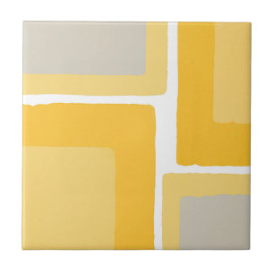 Yellow Grey Minimalist Colour Block Tile