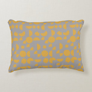 Yellow Grey Modern Elegant Geometric Tribal Decorative Cushion