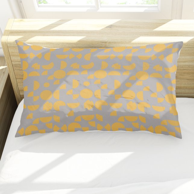 Yellow Grey Modern Elegant Geometric Tribal Pillowcase (Yellow Grey Modern Elegant Geometric Tribal Pillow Case)