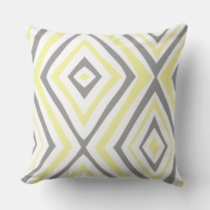 Yellow Grey Modern Simple  Throw Pillow