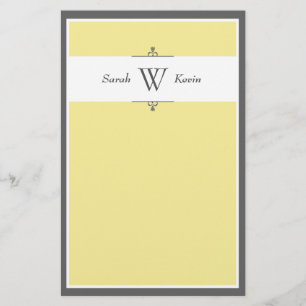 Yellow & Grey Monogram stationery