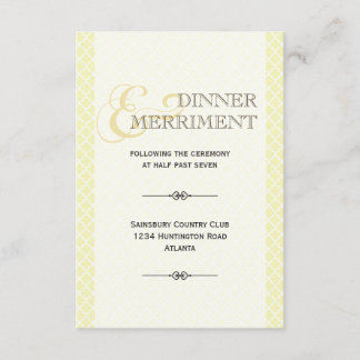 Yellow grey Moroccan ampersand reception enclosure Card