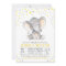 Yellow Grey Neutral Polka Dot Elephant Baby Shower