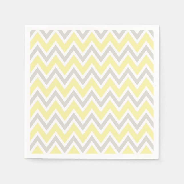 Yellow Grey Party Shower Wedding Napkins (Front)