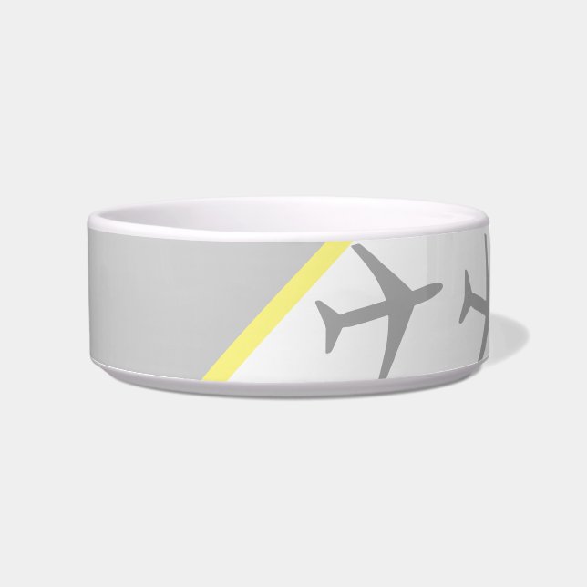Yellow Grey Planes Aeroplanes Aviation Fly Bowl (Front)