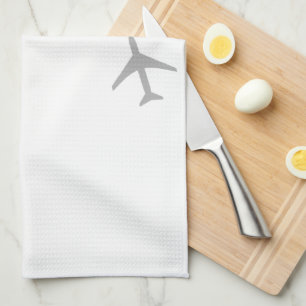 Yellow Grey Planes Aeroplanes Aviation Fly Tea Towel