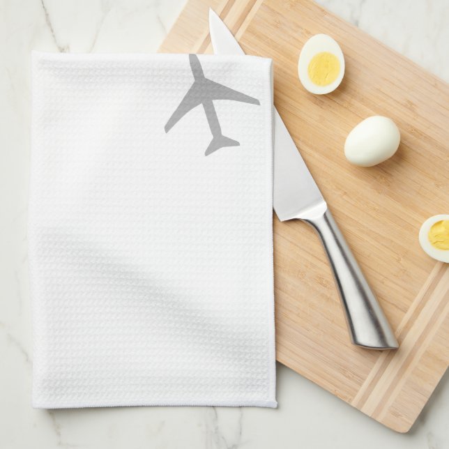 Yellow Grey Planes Aeroplanes Aviation Fly Tea Towel (Quarter Fold)