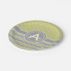 Yellow Grey Polka Dot Chevron
