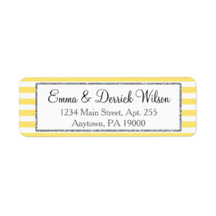 Yellow Grey Return Address Labels Elegant Shower