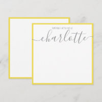 Yellow Grey Script Name Teacher Notes