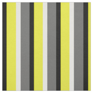 Yellow Grey Stripes Pattern Fabric