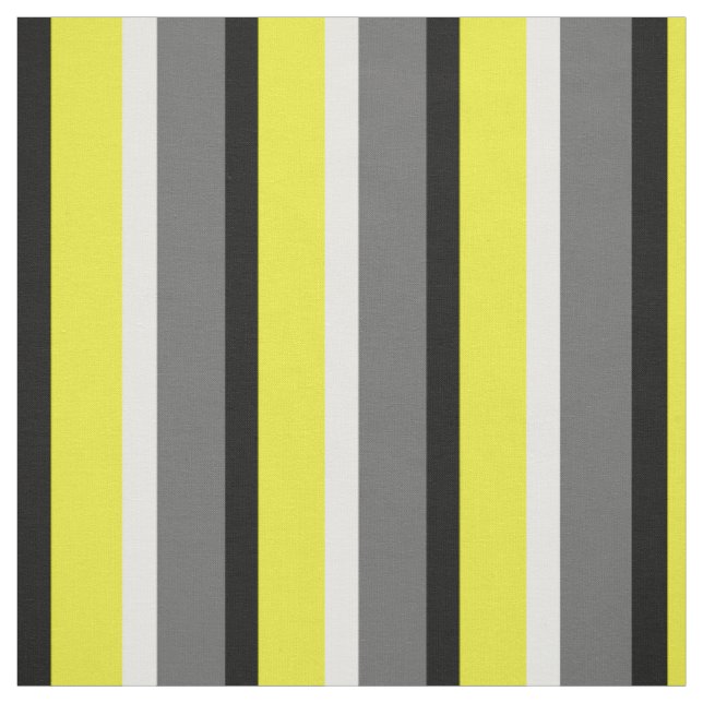 Yellow Grey Stripes Pattern  Fabric (Swatch)