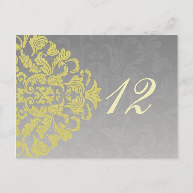 "yellow grey"  table numbers postcards (Front)