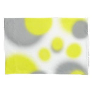 Yellow Grey White Abstract Art Pillowcase